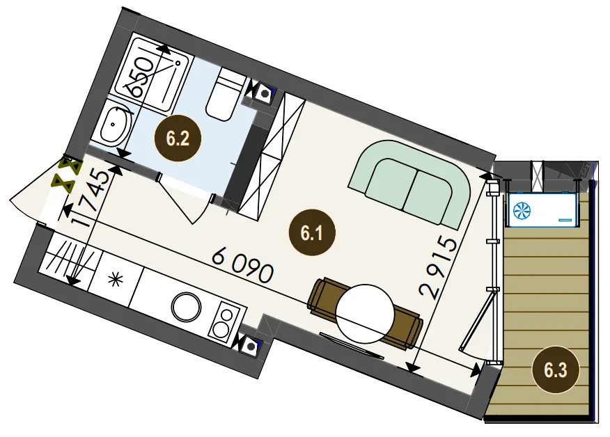 ЖК Chalet — 19.7 м²
