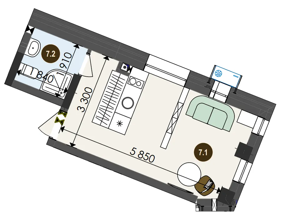 ЖК Chalet — 23.3 м²