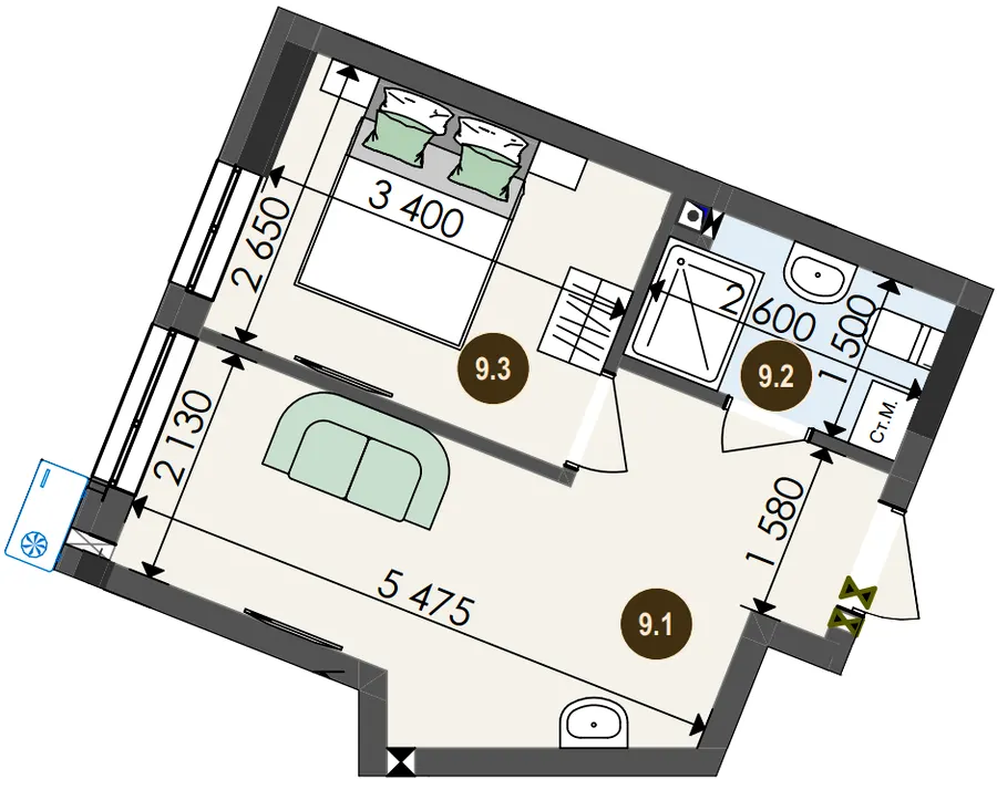 ЖК Chalet — 28.2 м²