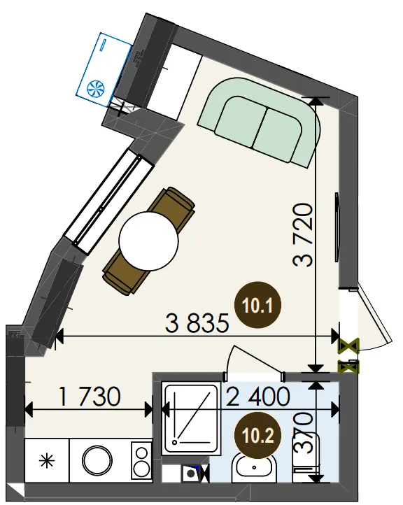 ЖК Chalet — 18.1 м²
