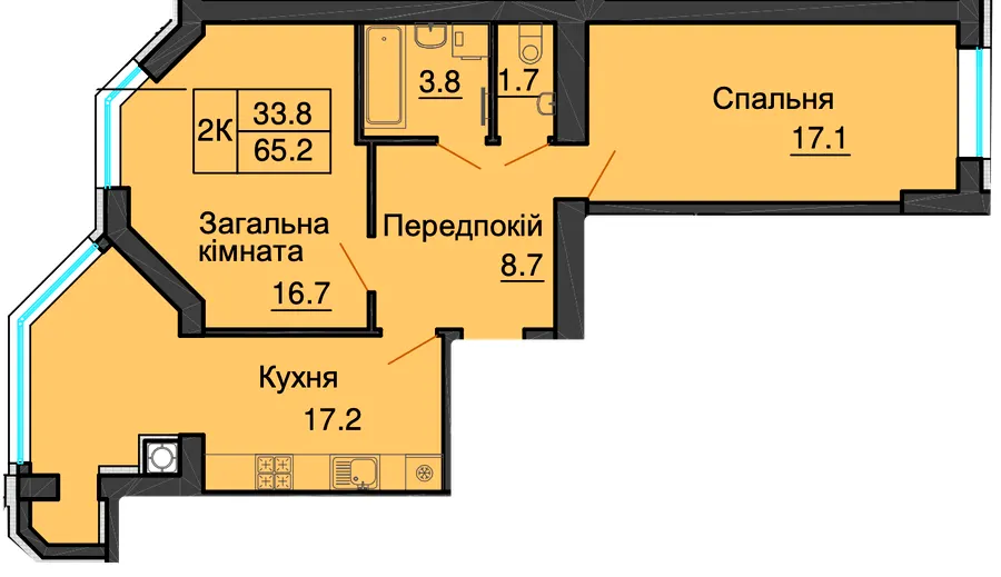 ЖК София Резиденс — 65.2 м²