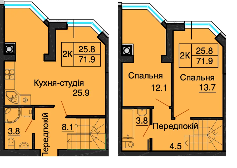 ЖК София Резиденс — 71.9 м²