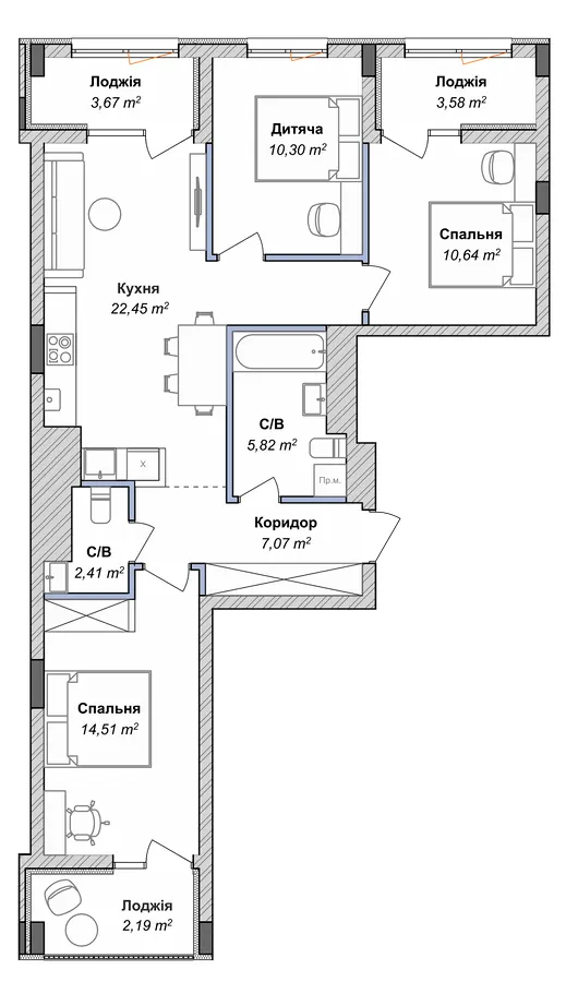 ЖК Residence 31 — 82.6 м²