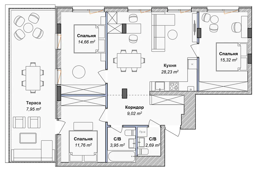 ЖК Residence 31 — 93.6 м²