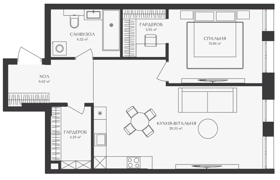 ЖК BELLEVIE — 63.8 м²