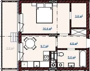 ЖК TERRA M — 45.4 м²
