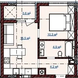 ЖК TERRA M — 38.5 м²