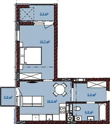 ЖК TERRA M — 45 м²