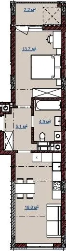 ЖК TERRA M — 43.9 м²