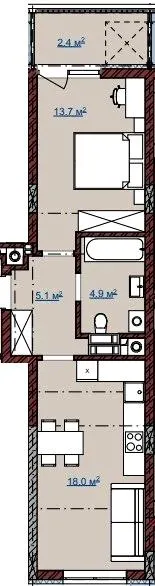 ЖК TERRA M — 44.1 м²