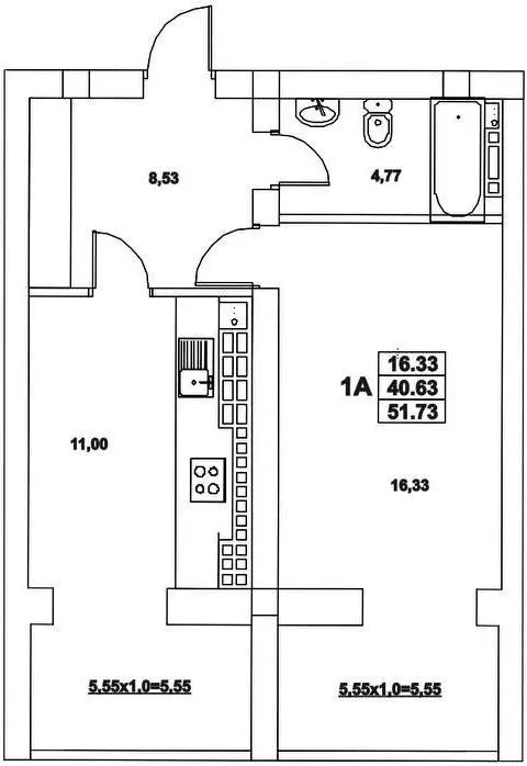 ЖК Premium Residence (Зеленый Мыс) — 53 м²