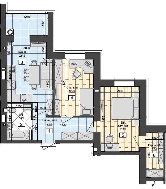 ЖК Флагман Затишний — 66.5 м²