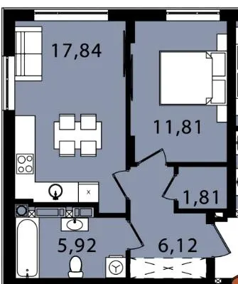 ЖК Kaiser Forest Lviv — 43.5 м²