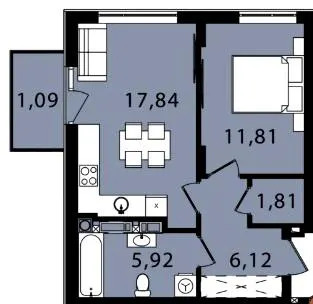 ЖК Kaiser Forest Lviv — 44.6 м²