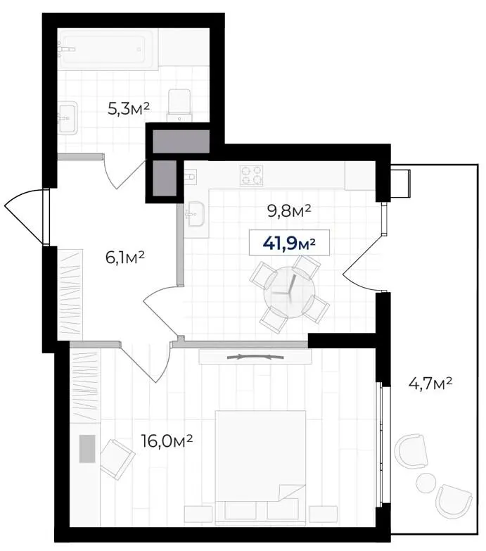 ЖК Гармонія — 41.9 м²