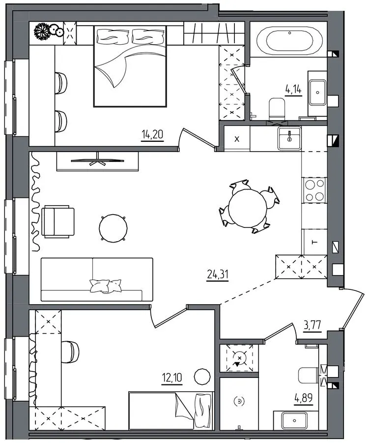 ЖК Субурбія Дуо — 63.4 м²
