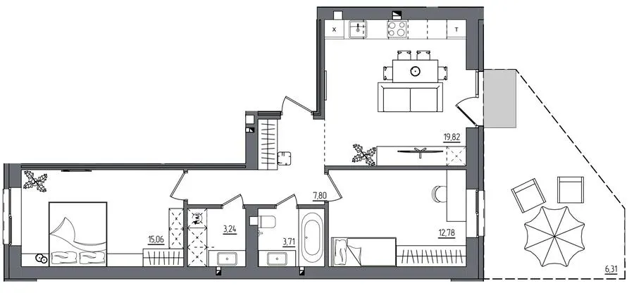 ЖК Субурбія Дуо — 68.7 м²