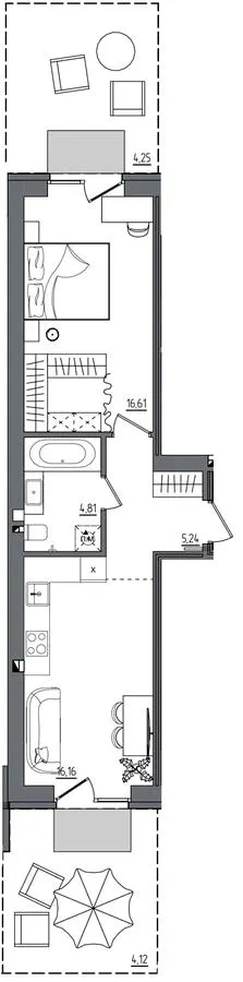 ЖК Субурбія Дуо — 51.2 м²