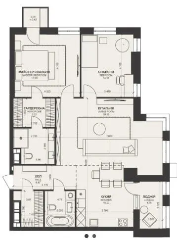 ЖК TRIIINITY — 109.2 м²