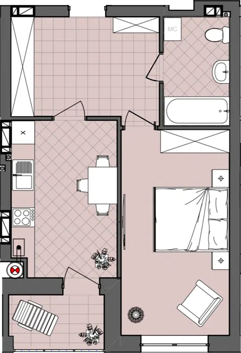 ЖК Eco Park Truskavets — 45.3 м²