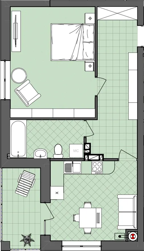 ЖК Eco Park Truskavets — 53.7 м²