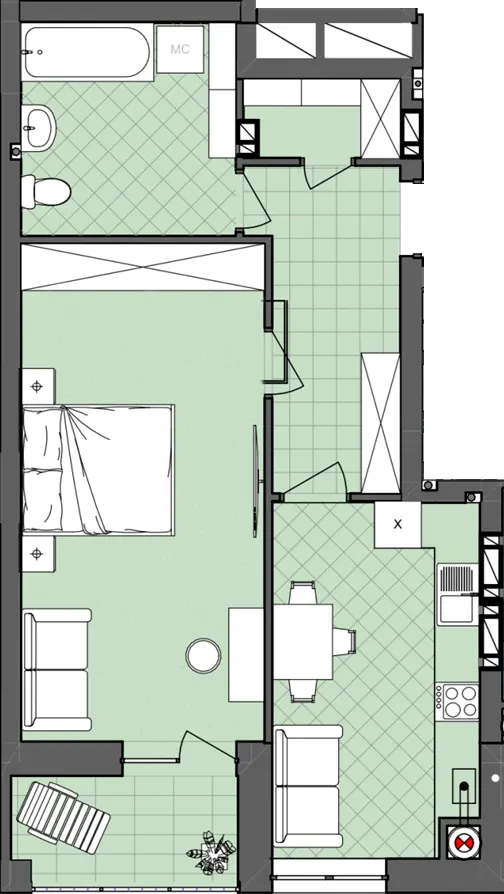 ЖК Eco Park Truskavets — 50.6 м²
