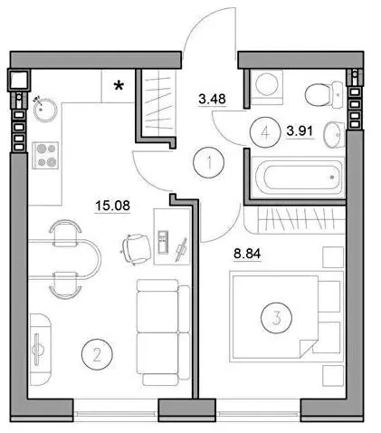 ЖК Комфортне містечко — 31.3 м²