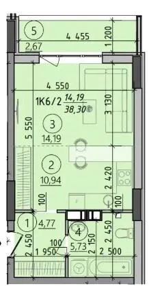ЖК Київські Зорі-2 — 38.3 м²