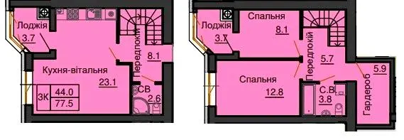 ЖК София Резиденс — 77.5 м²