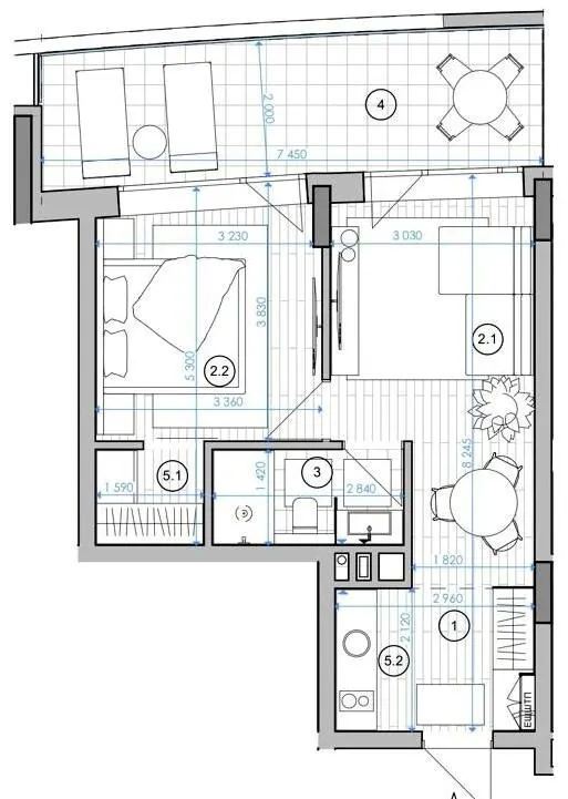 Апарт-комплекс ESCAPE City — 47.6 м²