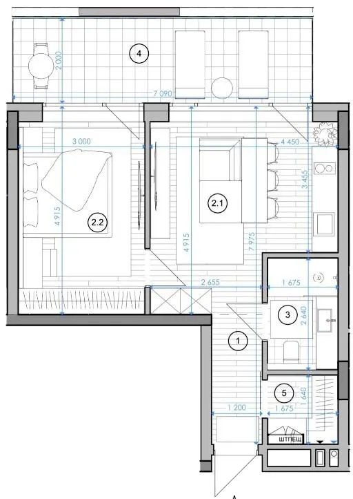 Апарт-комплекс ESCAPE City — 50.6 м²