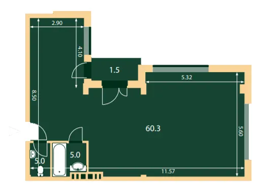 Клубний будинок Hidden — 72 м²