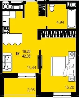 ЖК CONTINENT STREET — 42.1 м²