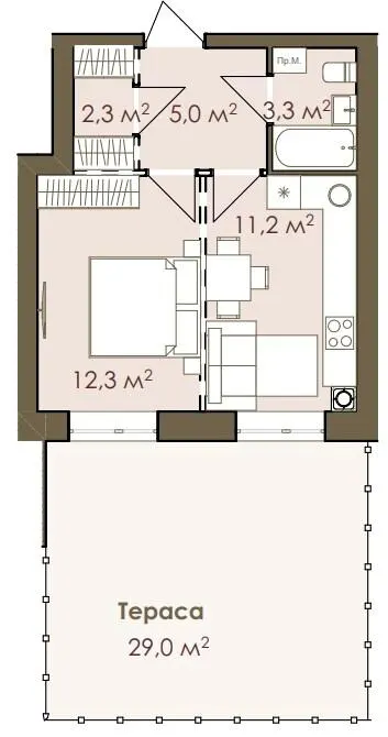 ЖК Smart Residence — 44 м²