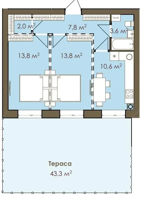 ЖК Smart Residence — 66.3 м²