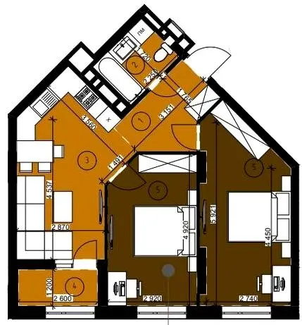 ЖК Парус Riverside — 59.9 м²