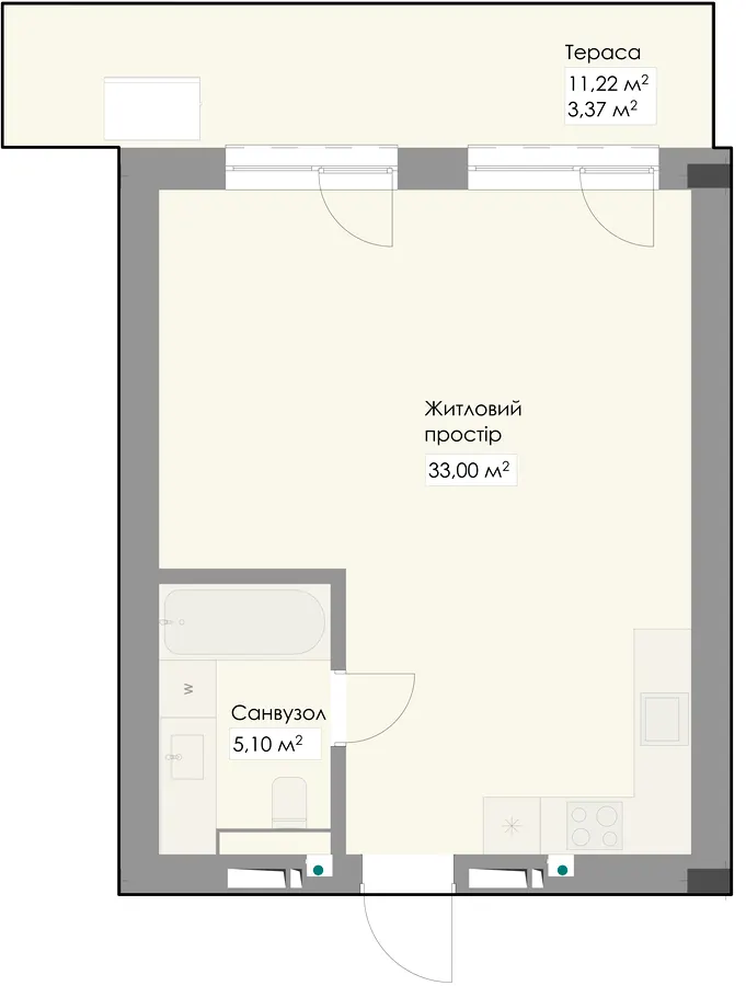 ЖК Novem — 41.5 м²