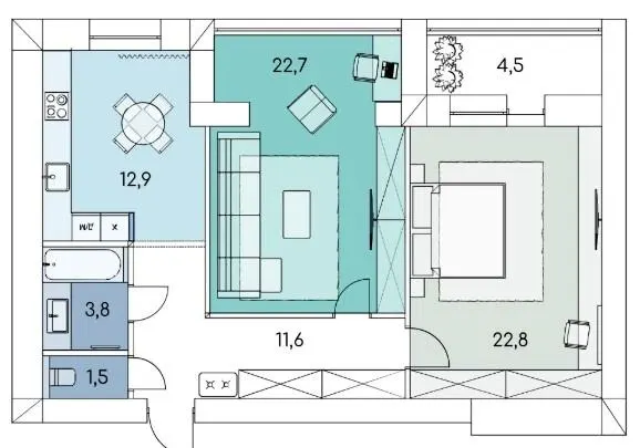ЖК Comfort House — 79.8 м²