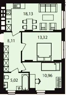 ЖК Novolit — 55.5 м²