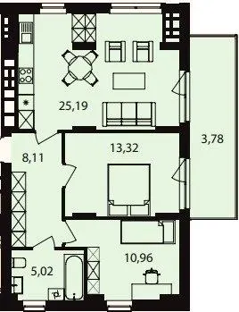 ЖК Novolit — 66.4 м²