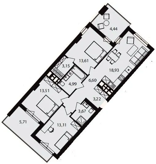 ЖК Novolit — 90.9 м²