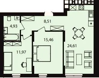 ЖК Novolit — 65.5 м²