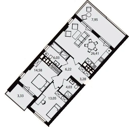 ЖК Novolit — 84.9 м²