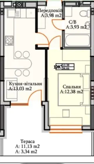 ЖК Green Life — 36.6 м²