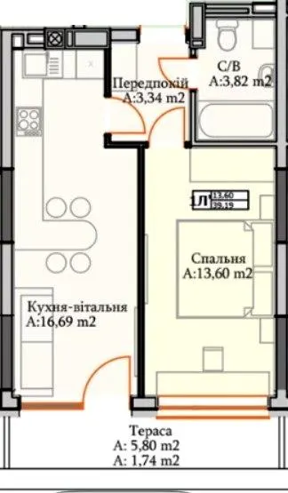 ЖК Green Life — 39.2 м²