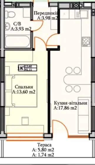 ЖК Green Life — 41.1 м²