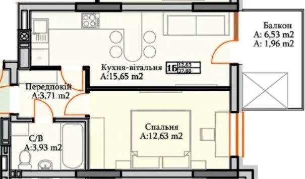 ЖК Green Life — 37.9 м²