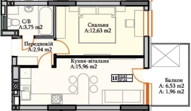 ЖК Green Life — 37.2 м²