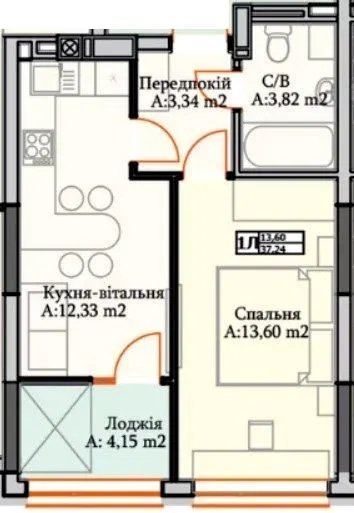 ЖК Green Life — 37.2 м²