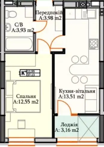 ЖК Green Life — 37.1 м²
